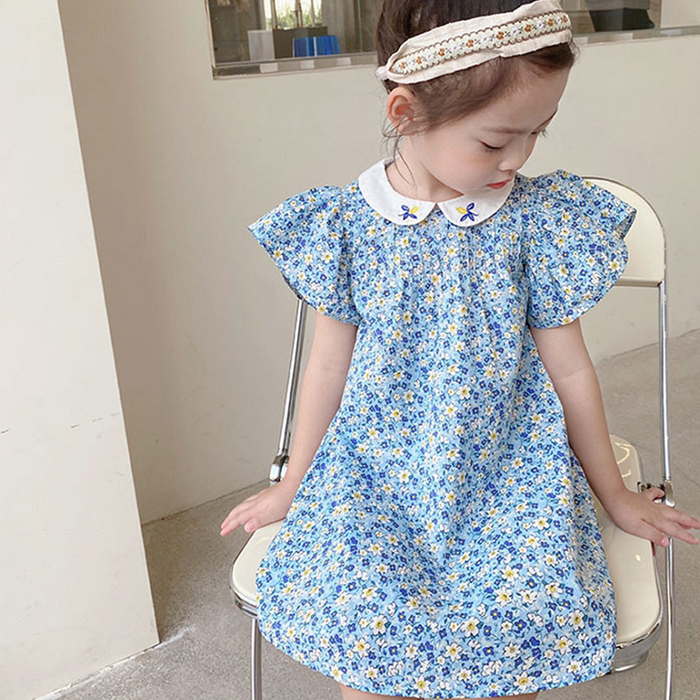 Blue Floral Princess Dress