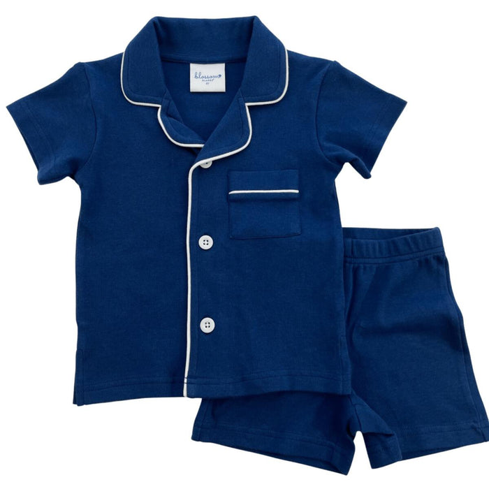 Button Up Pajama Set - Navy