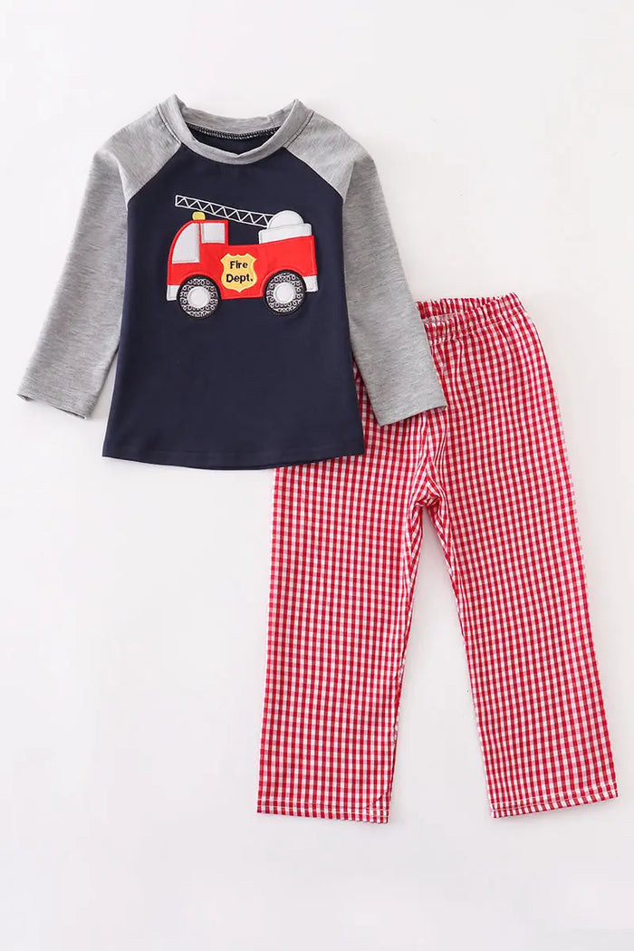 Fire Engine Applique Pant Set