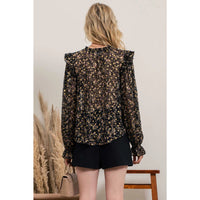 Floral Gold Speckled Top