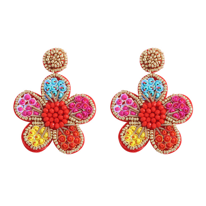 Beaded Flower Earrings