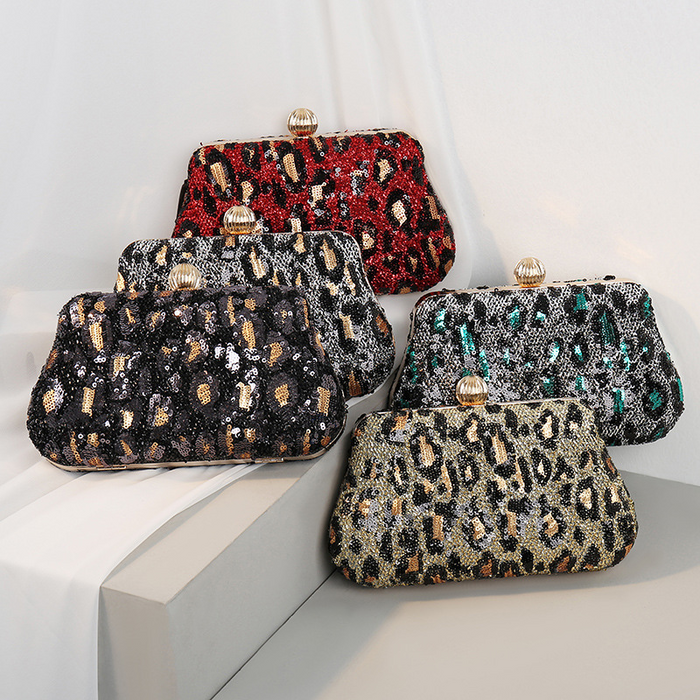 Beaded Leopard Evening Clutch