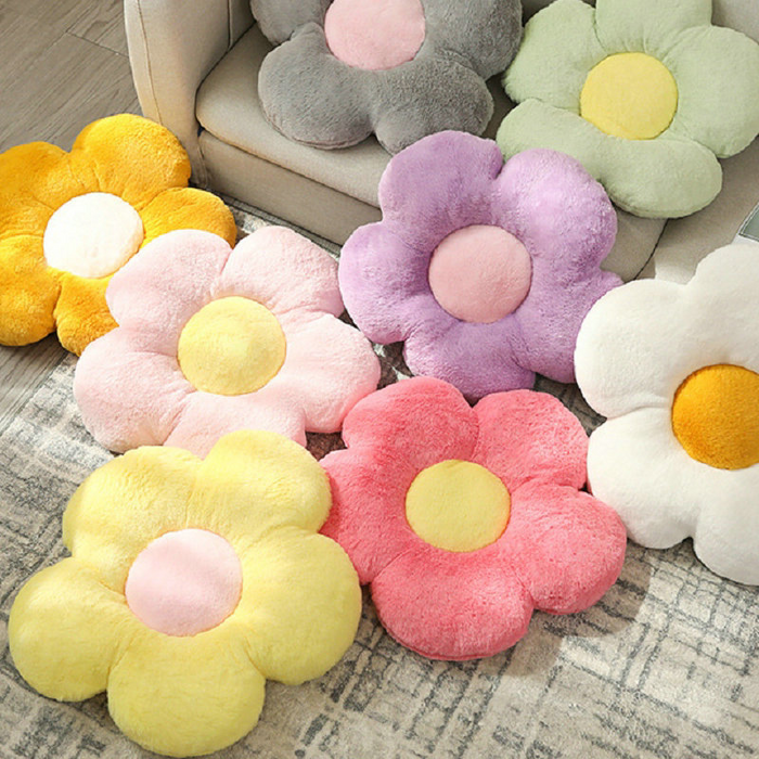 Fluffy Plush Flower Pillow