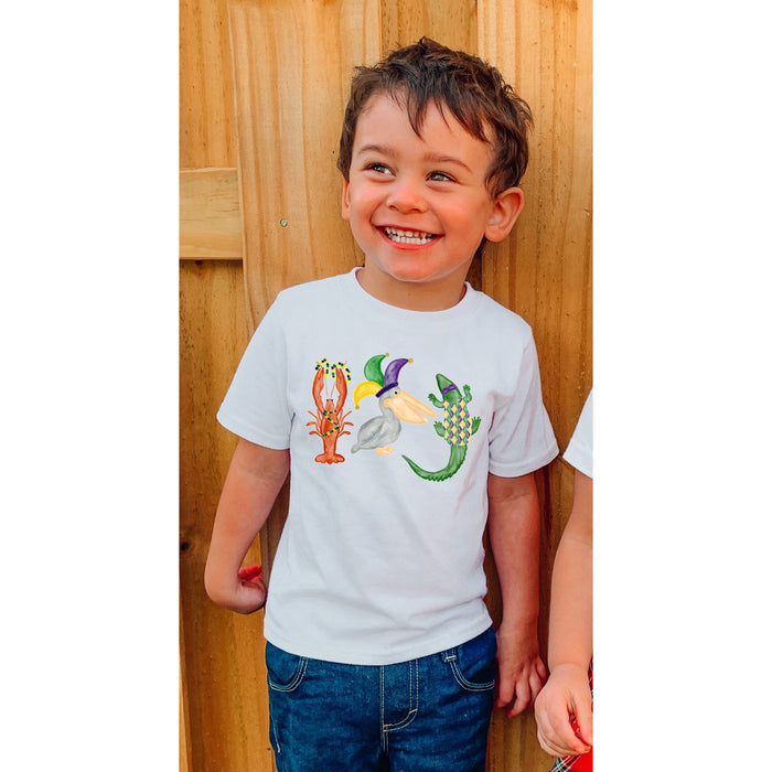 Mardi Gras Animal Trio Tee (Toddler)