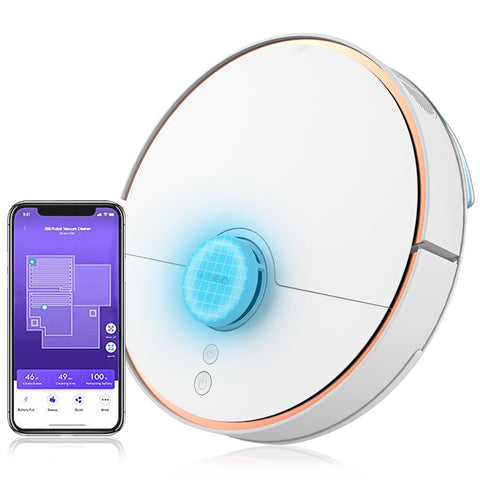 360 S7 Robot vacuum Laser 2000Pa Route Planning Suction Ultra-quiet Map Memory Sweeping Floor Mopping Auto Self-Charging