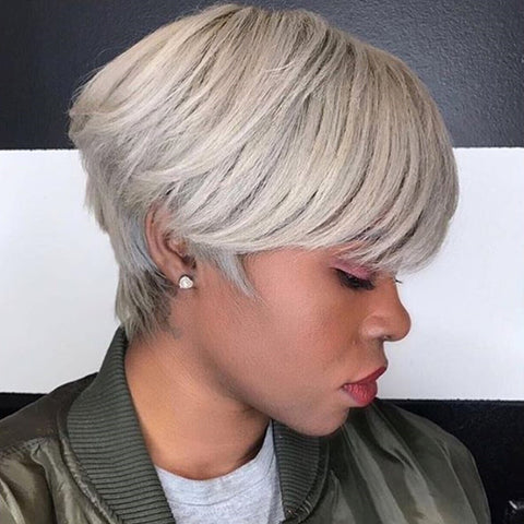 pixie cut; fall hairstyles; blonde; protective styles