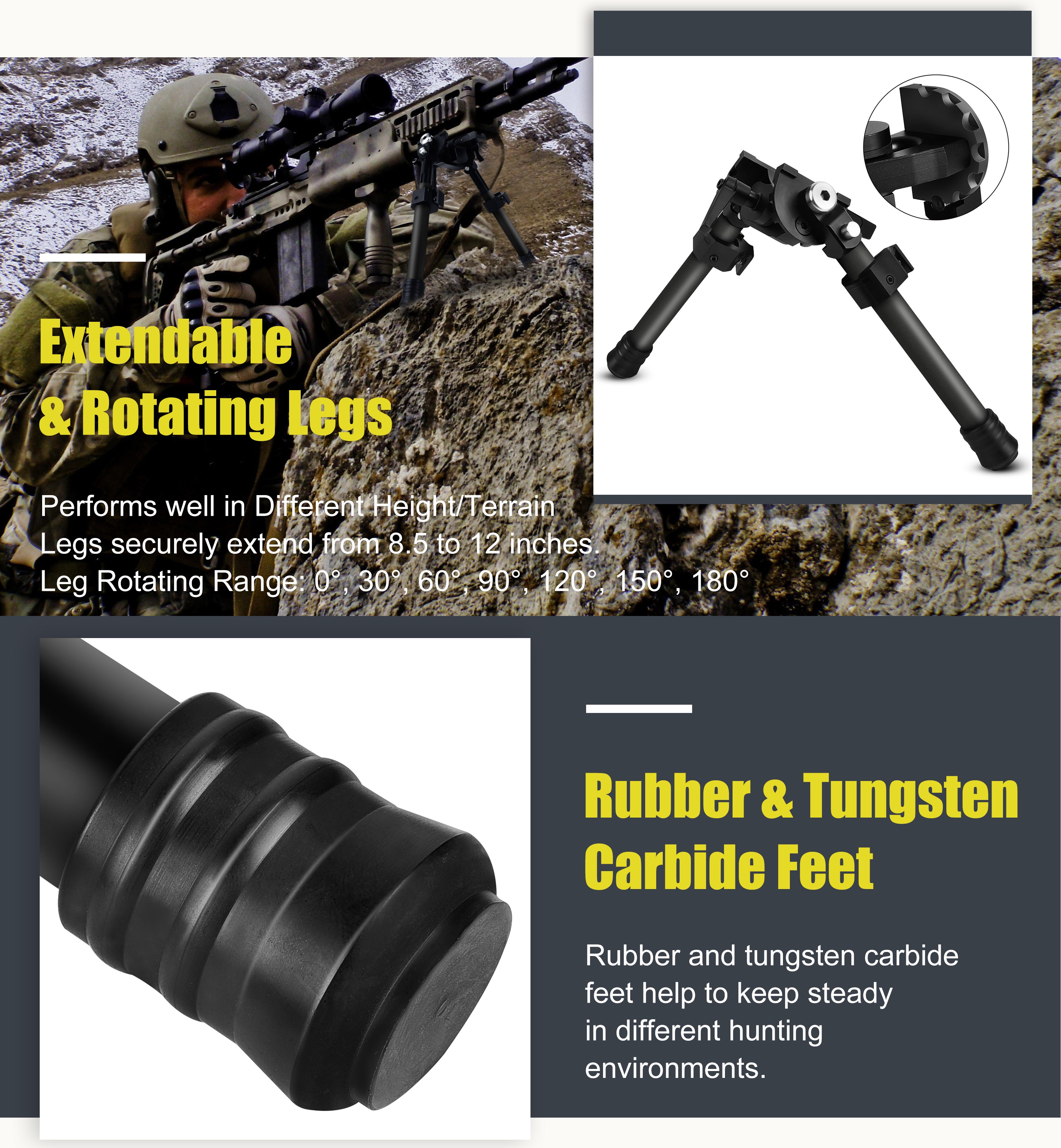 The Best Tactical Bipod with Adapter (Picatinny & M Lok & Keymod) For Your Hunting