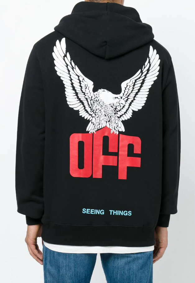 off white seeing things hoodie red