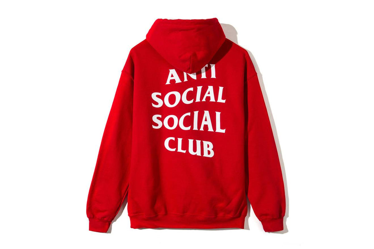 red anti social social club hoodie