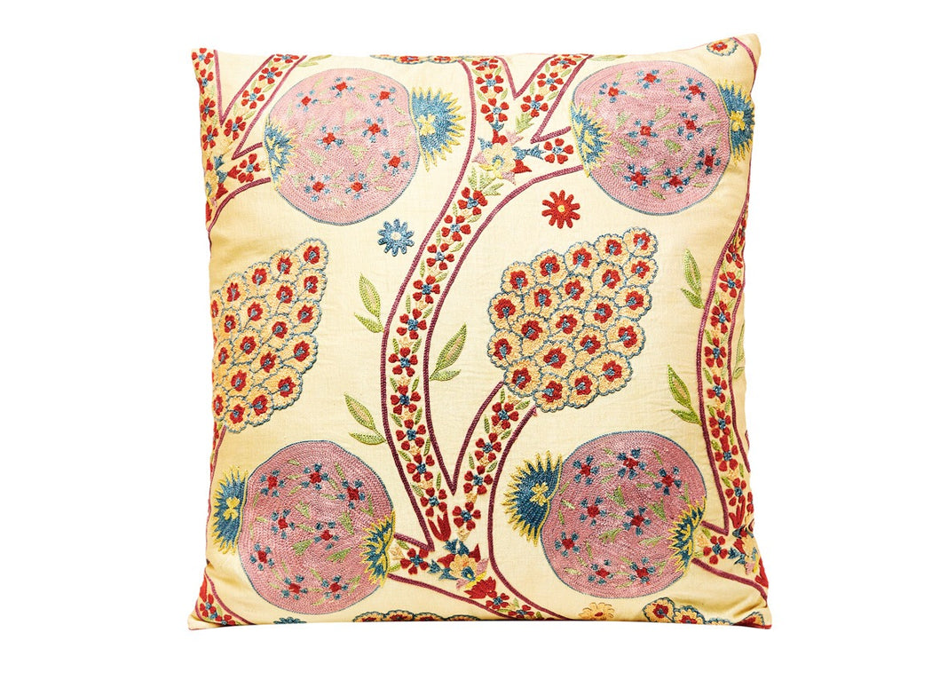 Suzani / Ikat Silk Floral Embroidered Heritage Style Cushion