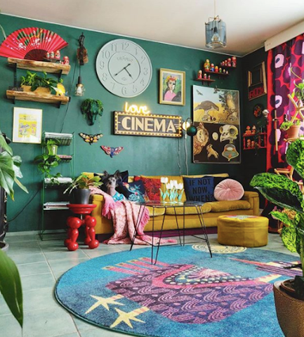 Eclectic green lounge