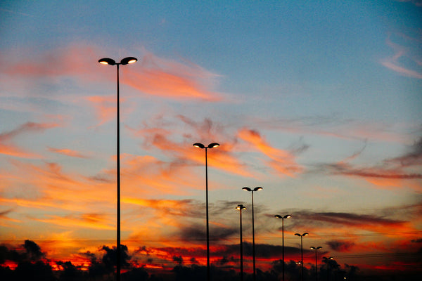 Street Lamps Lights in Sunset 