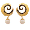 JFL - Traditional Ethnic One Gram Gold Plated Blue Diamond Designer Earring for Girls and Women.