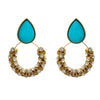 JFL - Traditional and Ethnic One Gram Gold Plated Stone Designer Earring for Girls and Women.
