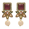 JFL - Jewellery for Less Traditional Ethnic One Gram Gold Plated Diamond & Pearl Designer Earring For Women & Girls