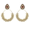 JFL - Jewellery for Less Traditional Ethnic One Gram Gold Plated Meenakari Pearl Designer Bali Earring For Women & Girls.