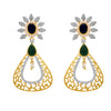 JFL - Traditional Ethnic One Gram Gold Plated Cz American Diamond & Stone With Pearl Designer Earring for Girls and Women.