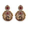 JFL - Exquisite & Ethnic Peacock One Gram Gold Plated Pearls Designer Earrings for Girls & Women