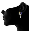 JFL- Fusion Ethnic One Gram Gold Plated Meenakari Enamel Peacock Cz American Diamond Designer Earrings for Women and Girls. (Golden)