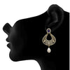 JFL - Traditional Ethnic One Gram Gold Plated Blue Meenakari Diamond Designer Earring for Women & Girls.