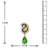 JFL - Jewellery for Less Fusion Ethnic Kaerie One Gram Gold Plated Austrian Diamond Green Meenakari Designer Dangler Earring For Women & Girls