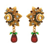 JFL - Traditional Ethnic One Gram Gold Plated Diamond & Stone With Kundan Floral Designer Earring for Women & Girls.