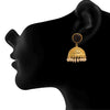 JFL - Traditional and Ethnic One Gram Matt Gold Plated Pearls Stone Jali Designer Jhumki Earring for Girls & Women