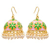 JFL - Fusion Ethnic One Gram Gold Plated Meenakari Designer Jhumki Earring for Women & Girls