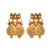 JFL - Traditional Ethnic Temple Laxmi Goddess Coin One Gram Gold Plated Pearls Designer Long Necklace Set for Women & Girls.