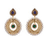 JFL - Awesome Antique Gold Beads Pearl Designer Earrings surrounded with Pearls.