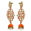 JFL - Fusion Ethnic One Gram Gold Plated Diamond Designer Earring for Women & Girls.