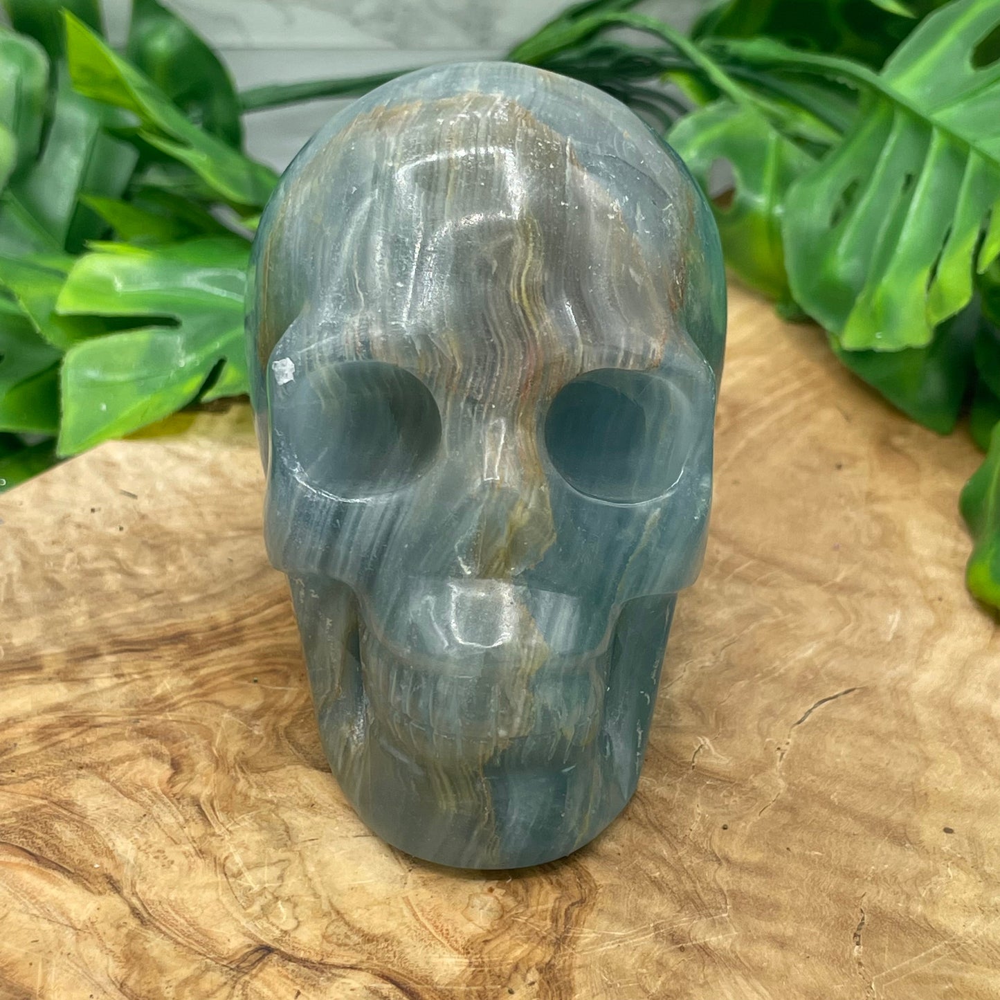 Blue Onyx Skull