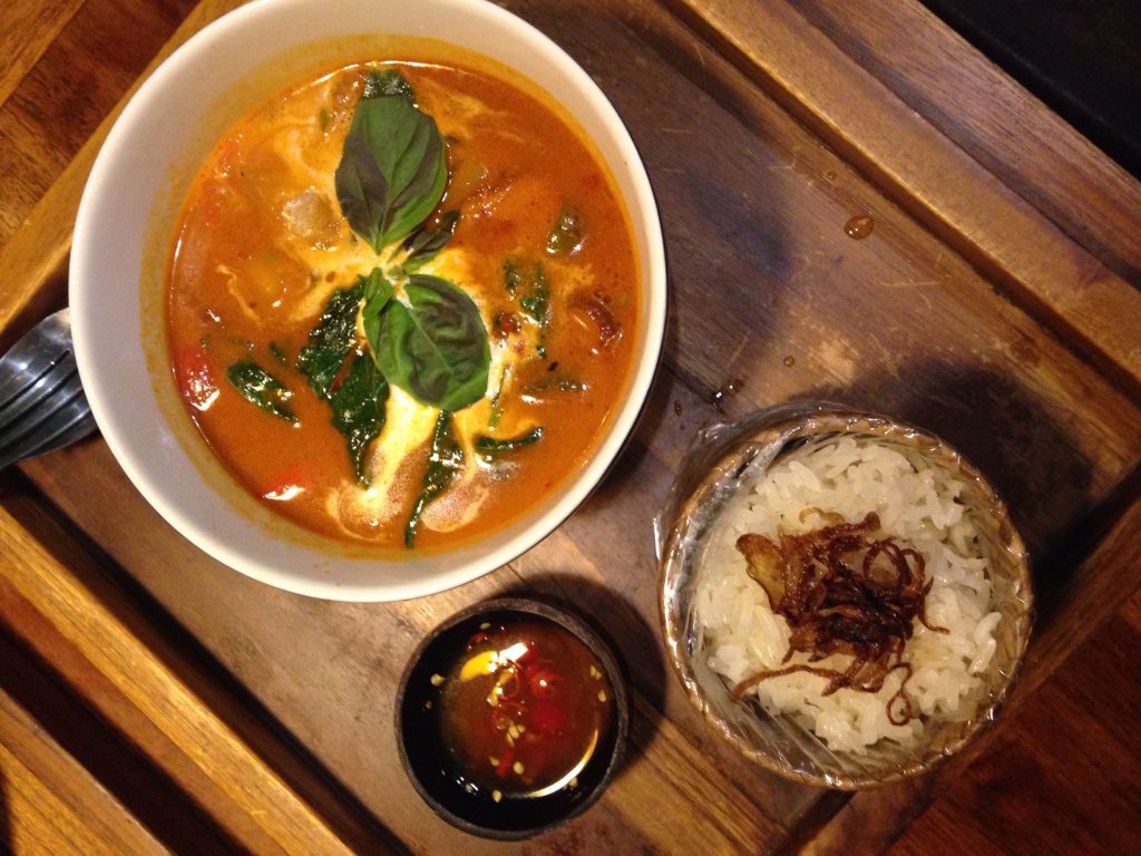 bowl of red curry from Buddha Bowl - Ubud