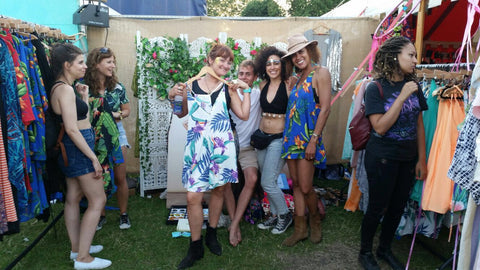 group of friends at Dancing Leopard shop at Lovebox