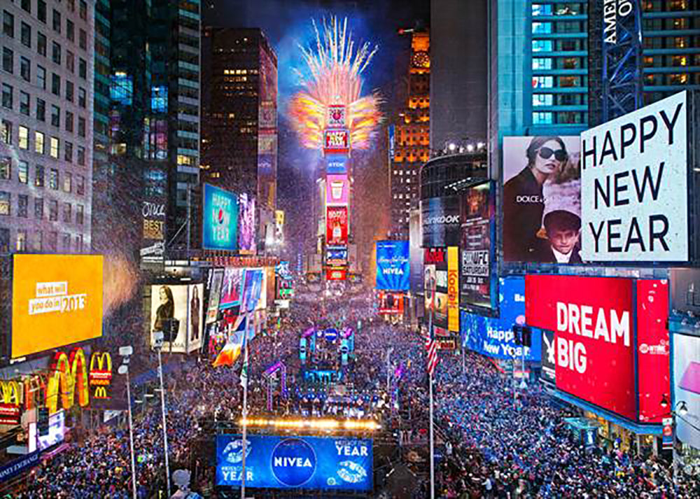 New Years Eve fireworks at times square New York