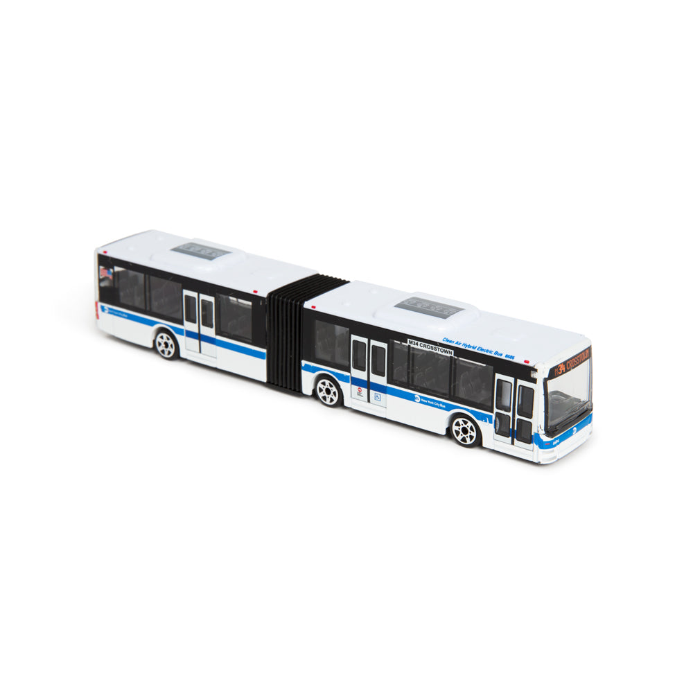 mta blue articulated bus