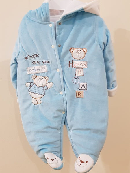 Hoogland Coöperatie Fractie Where are you Baby" Hooded & Footed Winter Romper – Little World