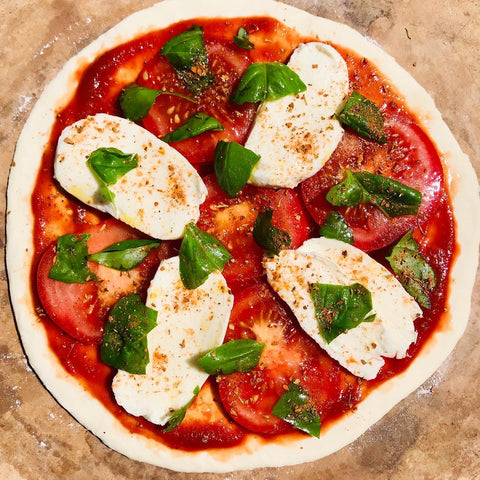 Homemade vegetarian pizza