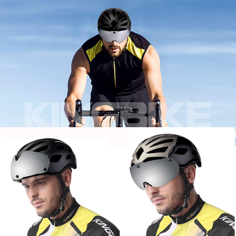 bicycle helmet with goggles