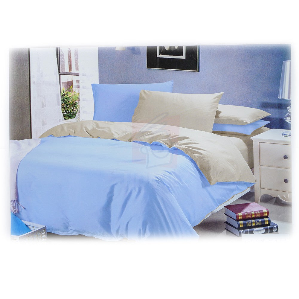 Powder Blue Bedding Set 4 Piece Cotton Double Set Without Duvet