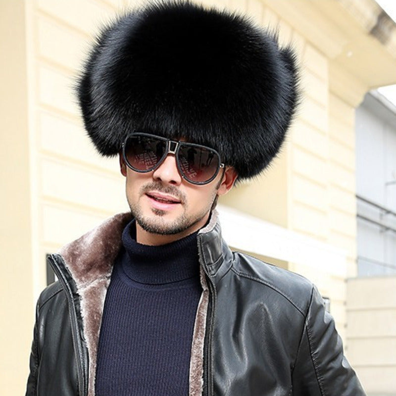 mens leather and fur hats