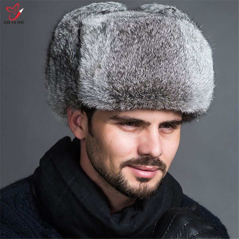 mens real fur trapper hat