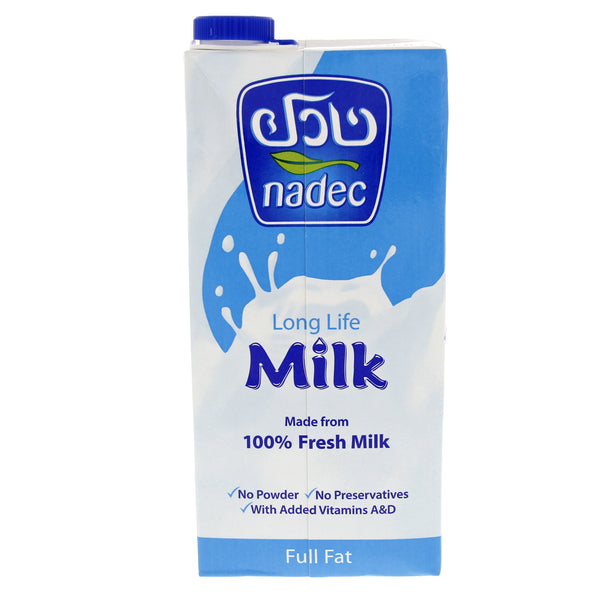 nadec full fat long life milk 4 x 1ltr