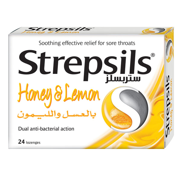 strepsils sore throat relief honey & lemon 24pcs