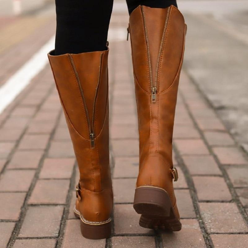 back zip knee high boots