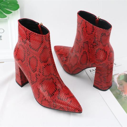 red animal print boots