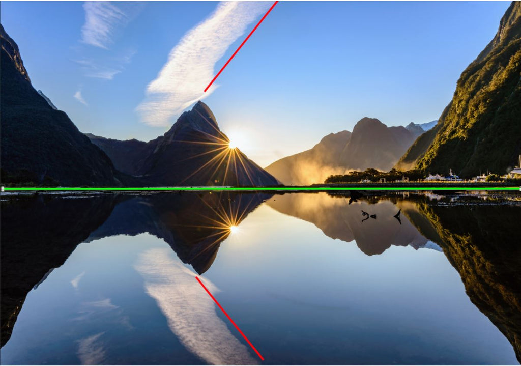 composition of a photo in milford sound