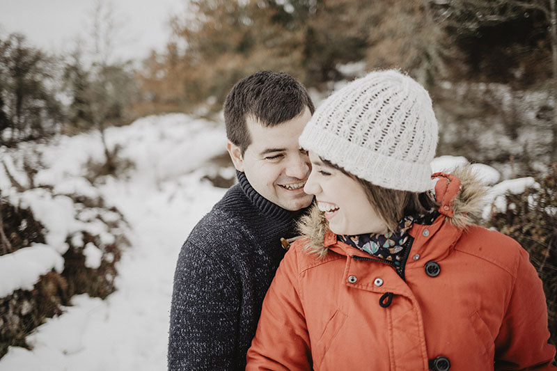 Couple photo shoot in winter