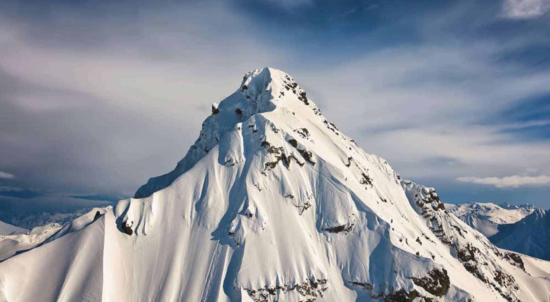 Snow capped mountain in alaska