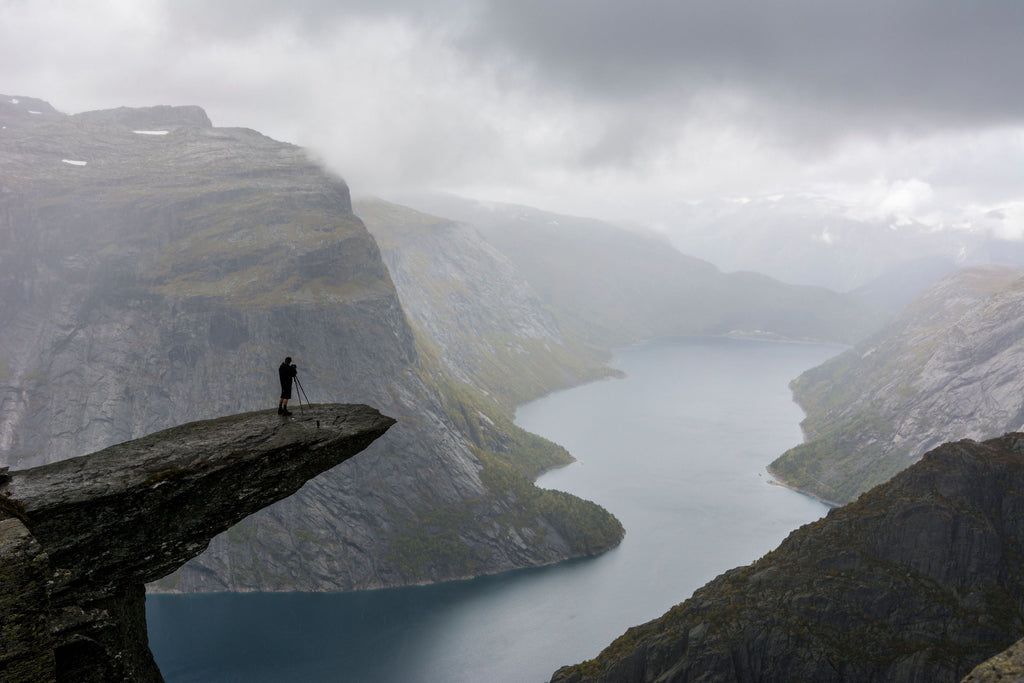 trolltunga cliff over fjord